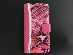 Samsung S6 edge - bookcase roze / slangenprint